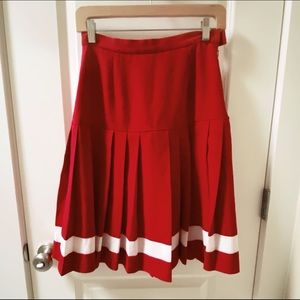 Vintage Oscar de la Renta Studio Red White Pleated Skirt